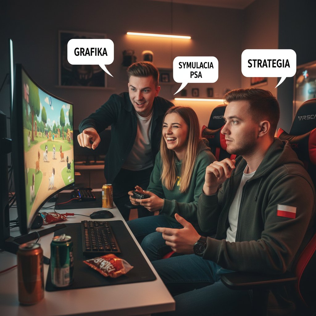 Polscy gracze dyskutują o symulatorach psa, ekrany komputerów z digitalnymi psami – społeczność gier pies symulator życia