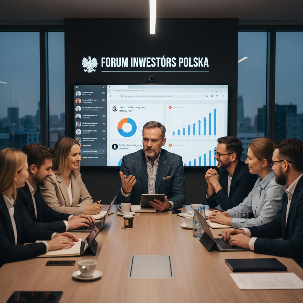 Polska inwestorka rozmawiająca z innymi użytkownikami forum inwestycyjnego