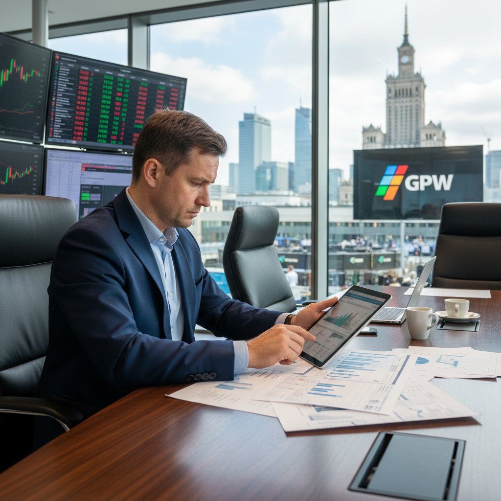 Inwestor z Polski analizujący wyniki portfela na tle giełdy warszawskiej