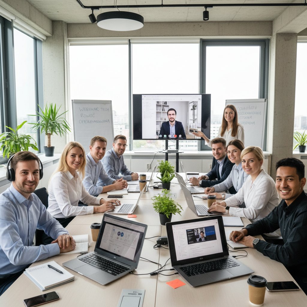 Różnorodna grupa polskich specjalistów IT podczas nauki DevOps na kursie online