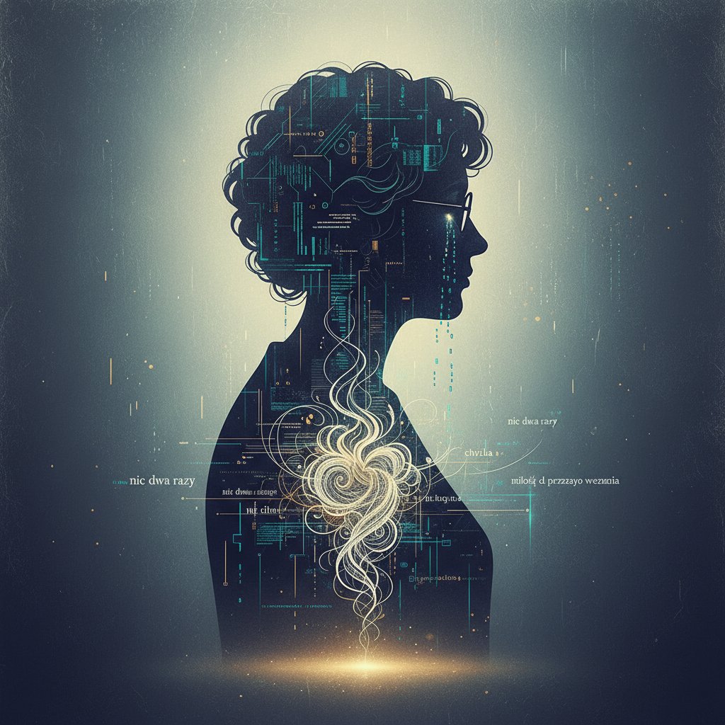 Zarys poety przechodzący w kod cyfrowy