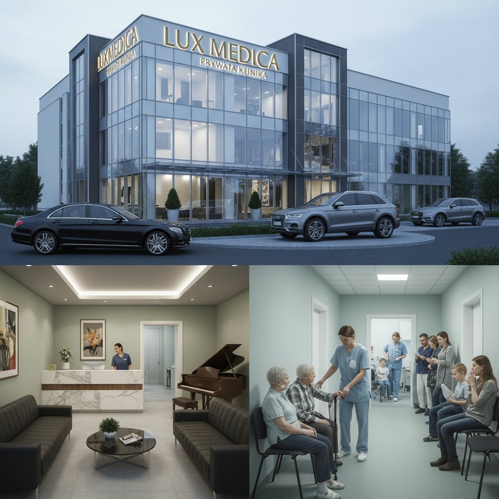 Prywatna klinika zdrowia w Polsce, recepcja i pacjenci, szybka pomoc zdrowotna, kontrast z publiczną opieką