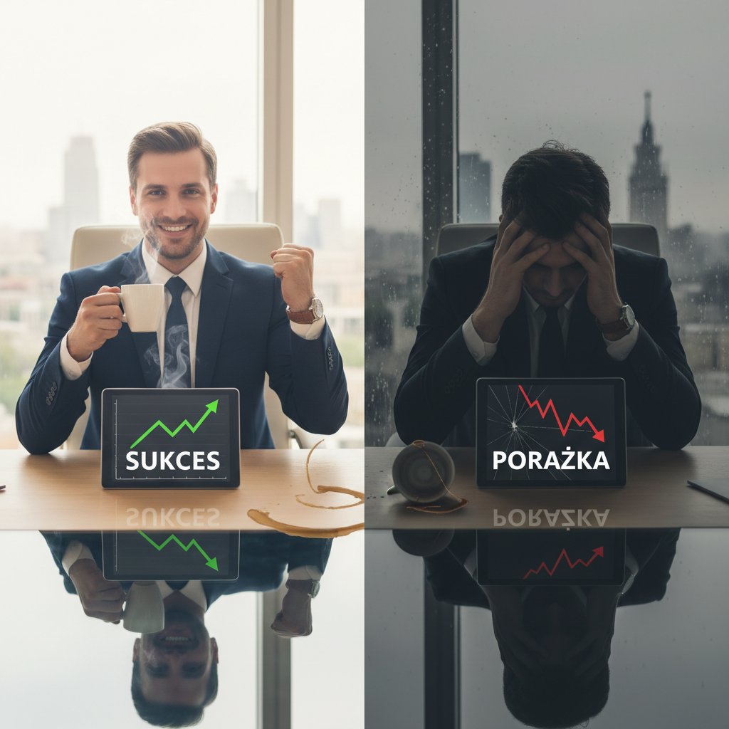 Polska profesjonalistka analizująca listę porażek i sukcesów przy kawie