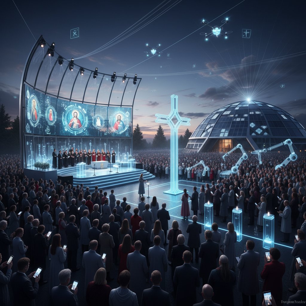 Zgromadzenie religijne w Polsce z elementami technologii