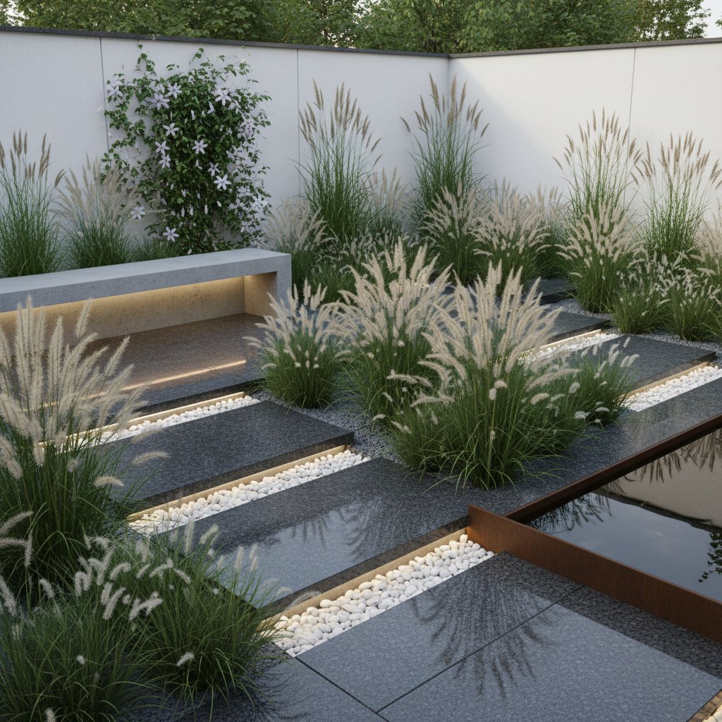 Nowoczesny mały ogród z bylinami i trawami ozdobnymi — inspiracje na 2025