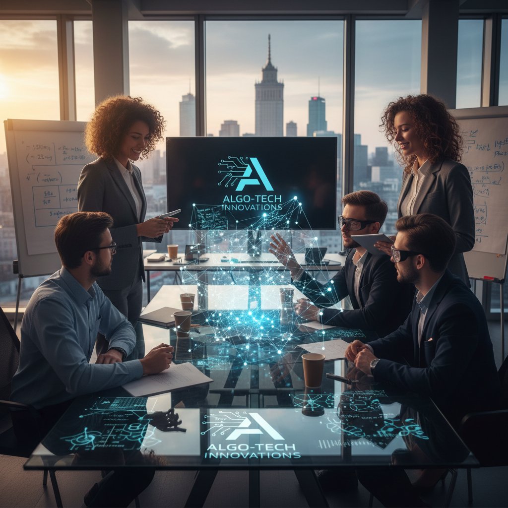 Zespół polskiego startupu pracujący nad własnymi algorytmami AI, współpraca i innowacja