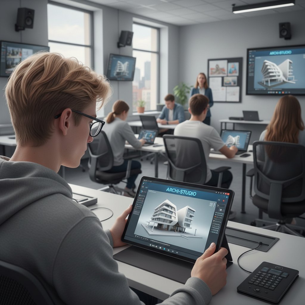 Polska uczennica korzystająca z aplikacji do modelowania 3D online w klasie