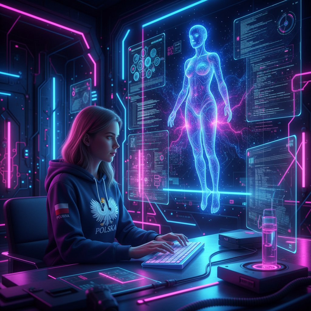 Uczennica korzystająca z laptopa podczas korepetycji online w nowoczesnym pokoju, korepetycje bez wychodzenia z domu