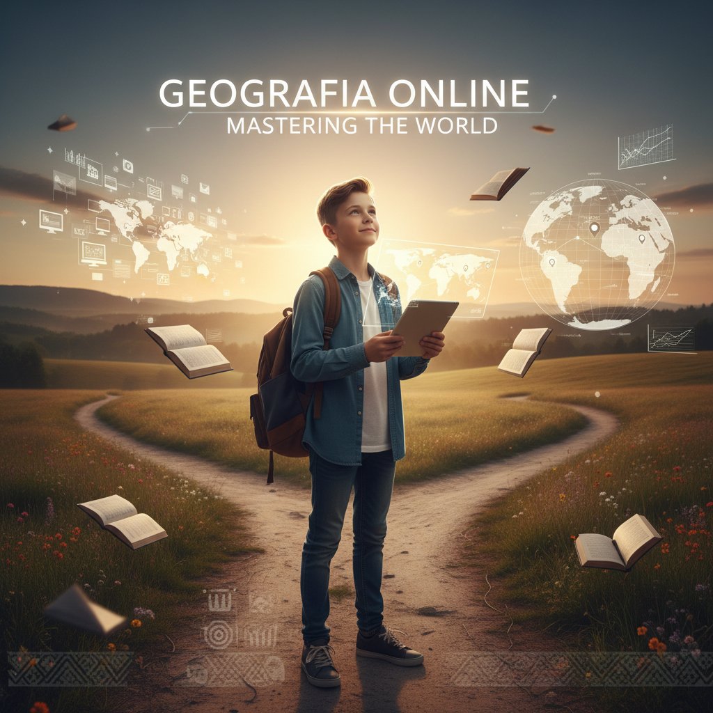 Uczeń na rozdrożu po sukcesie w nauce geografii online