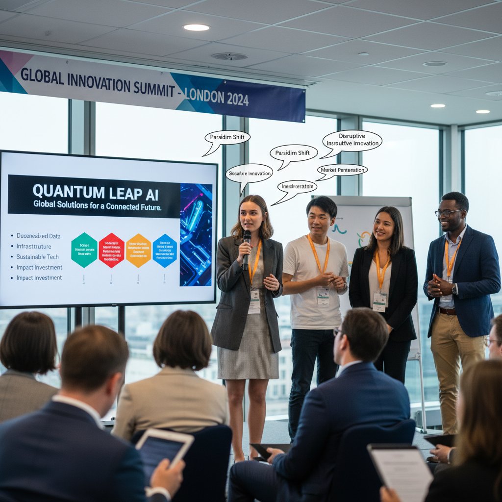 Polski student prezentuje pomysł startupu po angielsku w międzynarodowym zespole