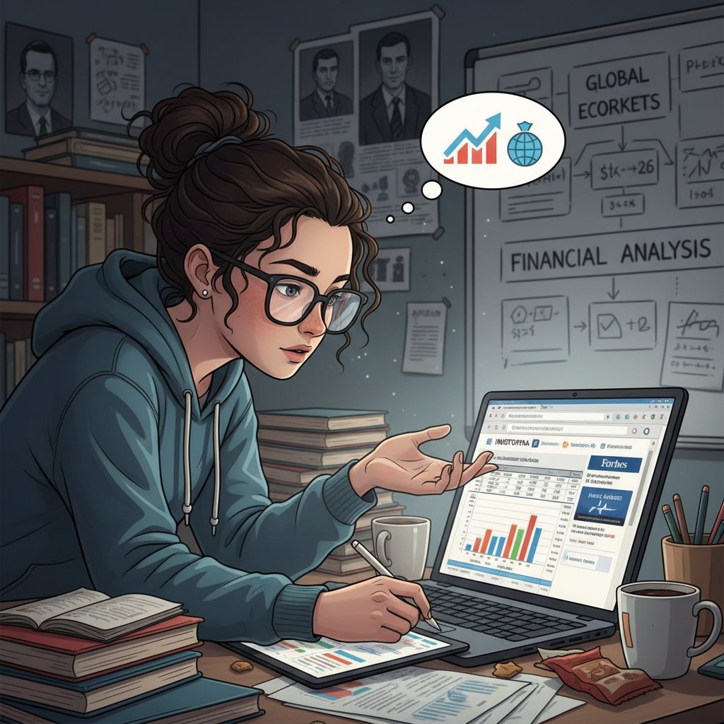 Młody człowiek analizuje oferty korepetycji online na laptopie