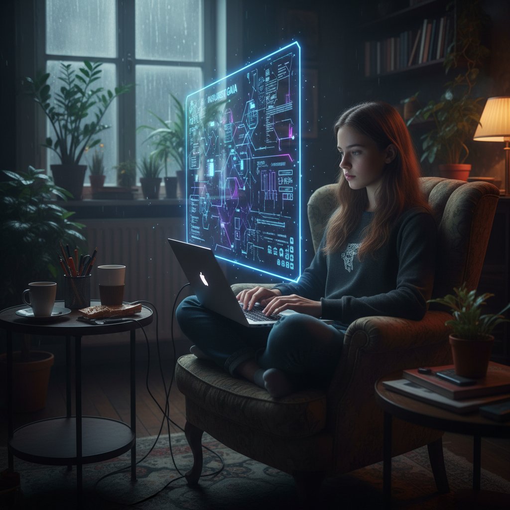 Nastolatek korzystający z korepetycji online na laptopie, ekran z cyfrową tablicą