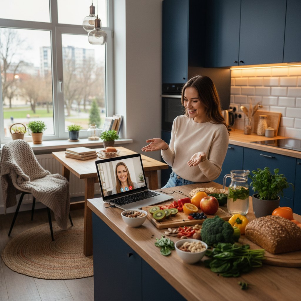 Konsultacja dietetyczna online w domowej kuchni