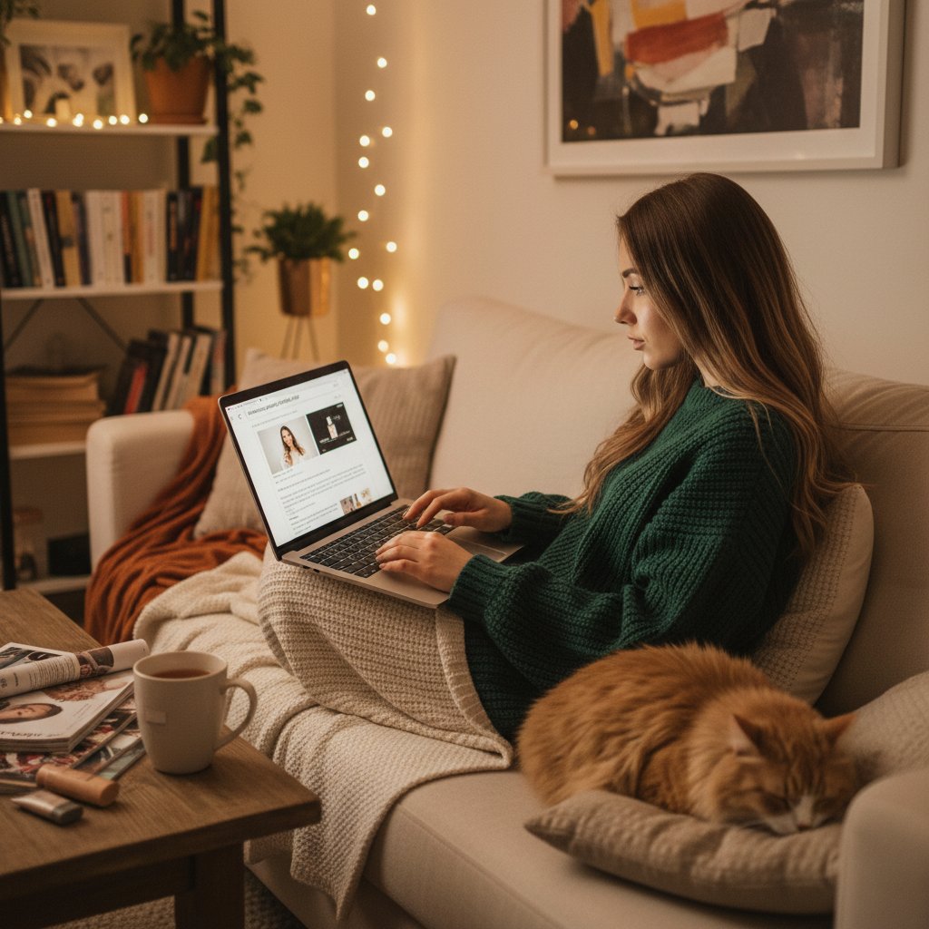 Polka szukająca informacji o mikrodermabrazji w internecie
