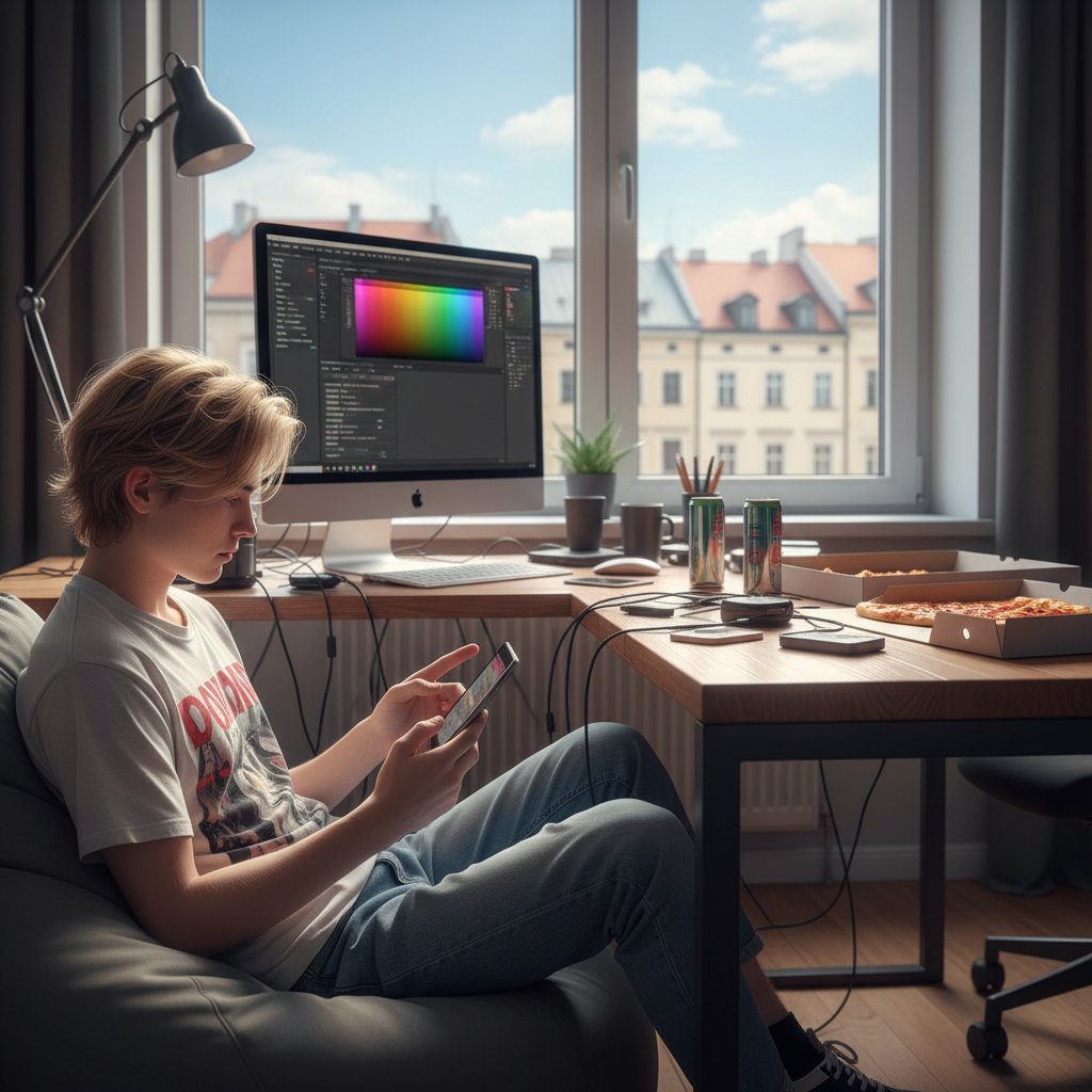 Polska młodzież korzystająca z komputera i smartfona, alternatywa dla tradycyjnych for internetowych