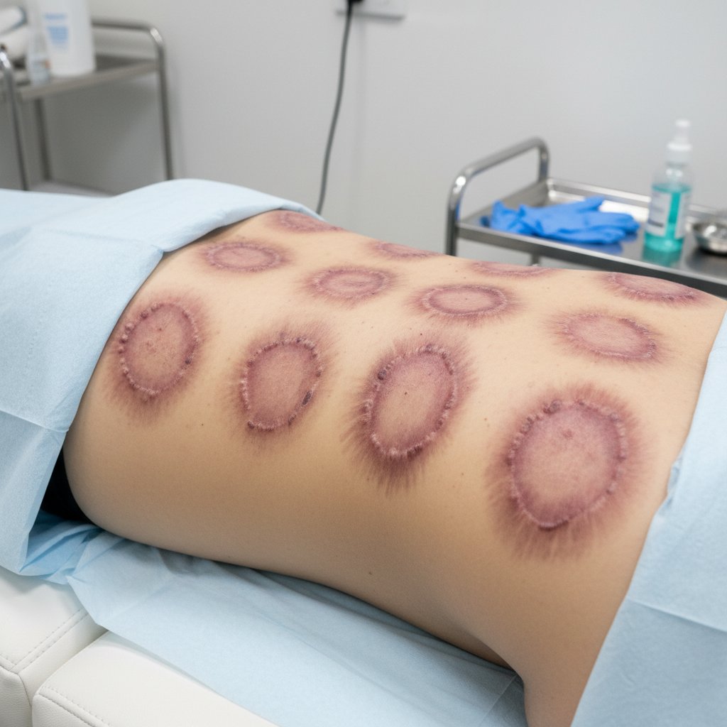 Blizny i powikłania po nieprawidłowo wykonanych bańkach chińskich