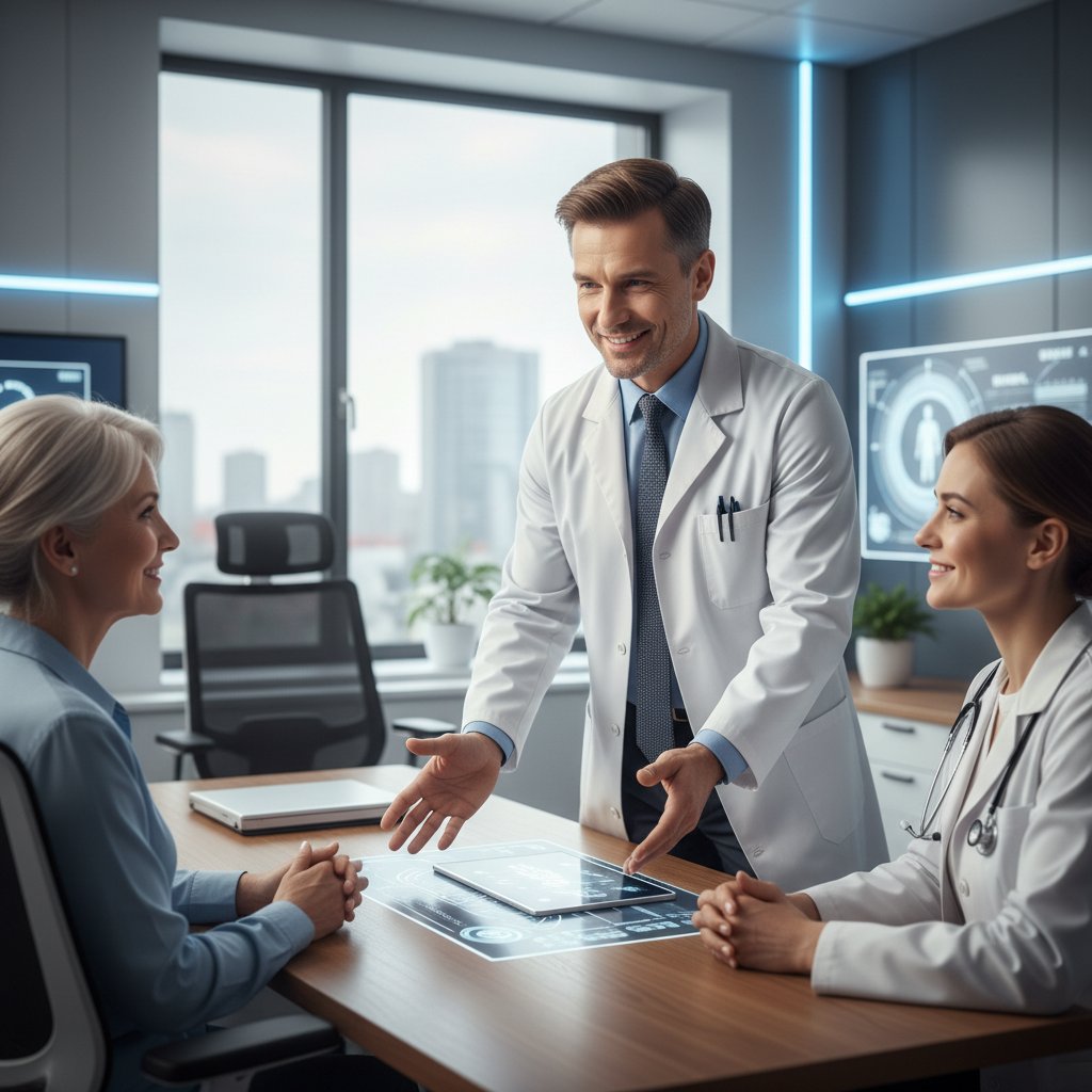 Lekarz omawia nowoczesne terapie przeciw pneumokokom.