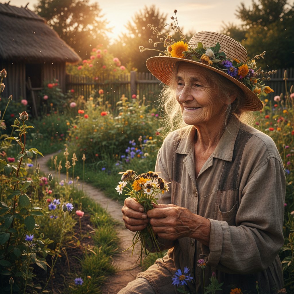 Ogrodnik obserwujący pszczoły – inspiracja do działania