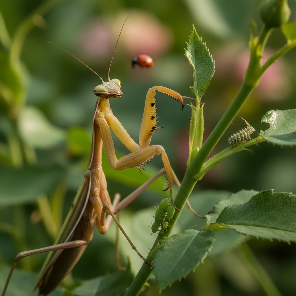 Drapieżny owad polujący na szkodnika