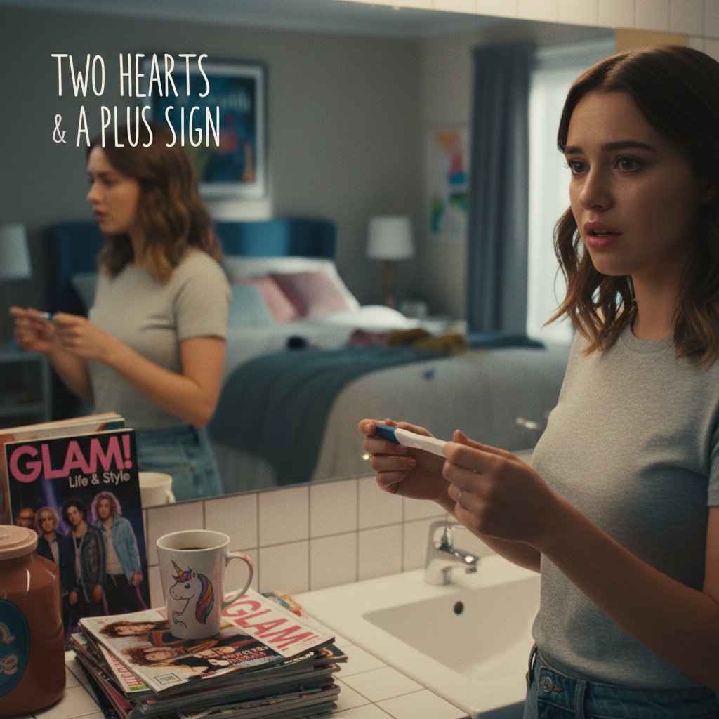 Kadr z filmu ukazujący bohaterkę z testem ciążowym, popkultura testu ciążowego