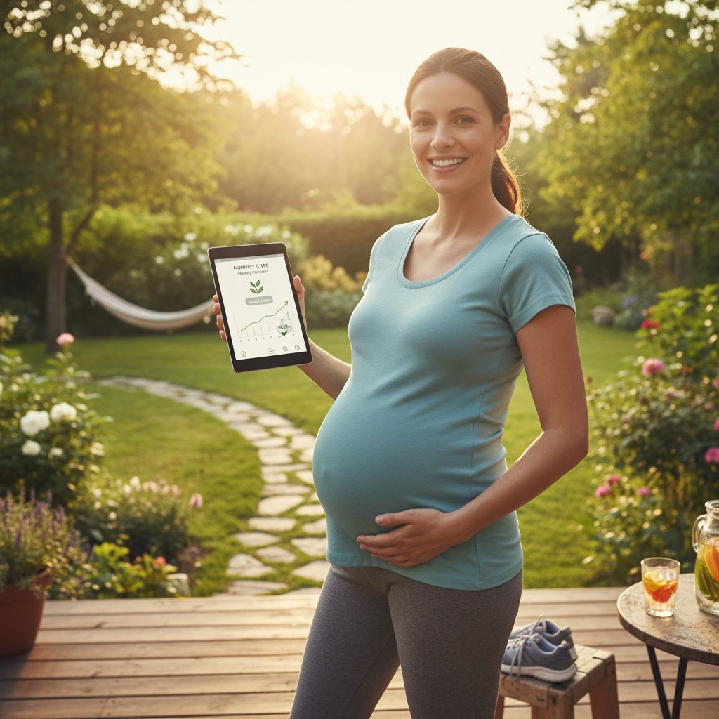 Różne kobiety w ciąży korzystające z aplikacji zdrowotnych w domu i na zewnątrz