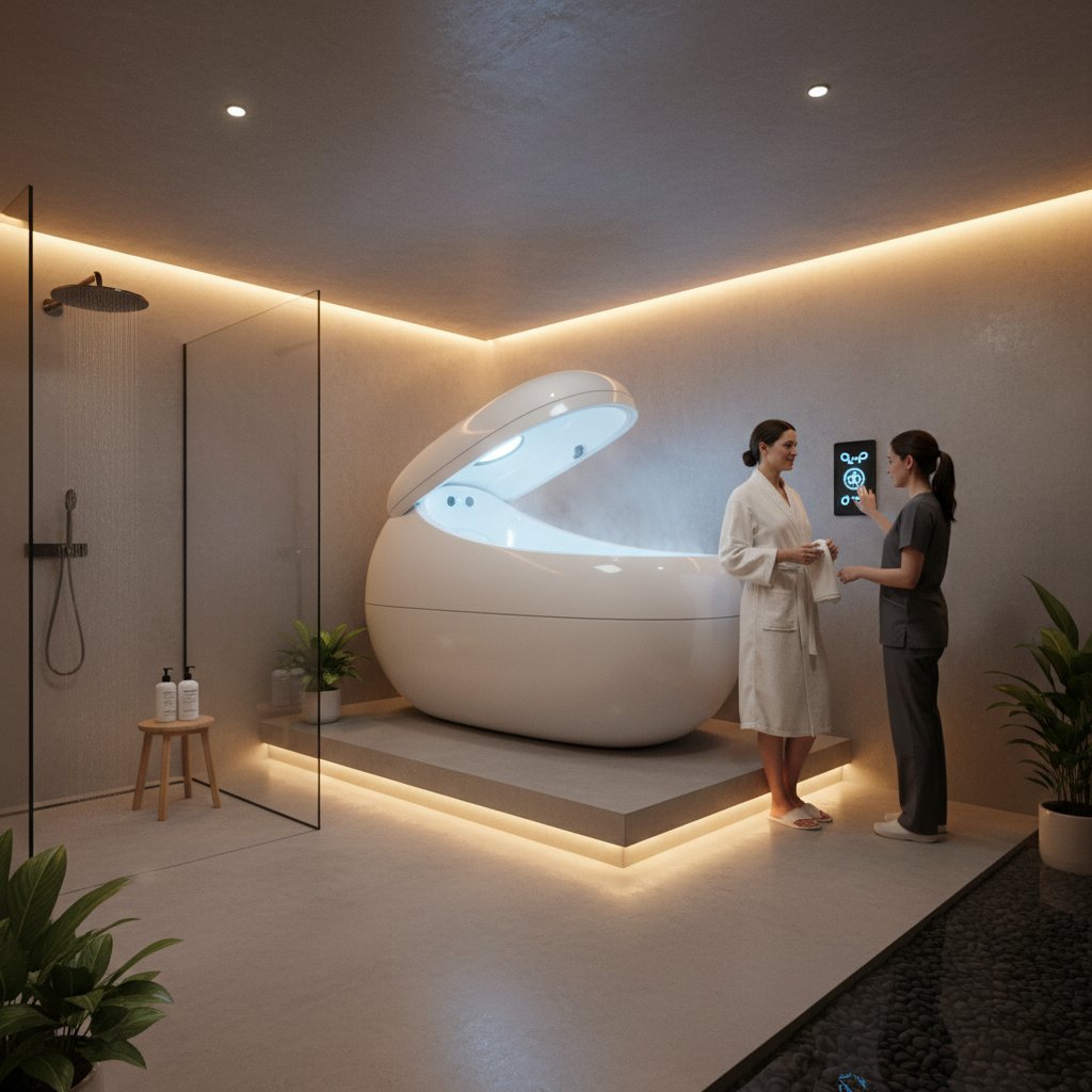 Przygotowanie do pierwszej sesji floatingu w nowoczesnym centrum