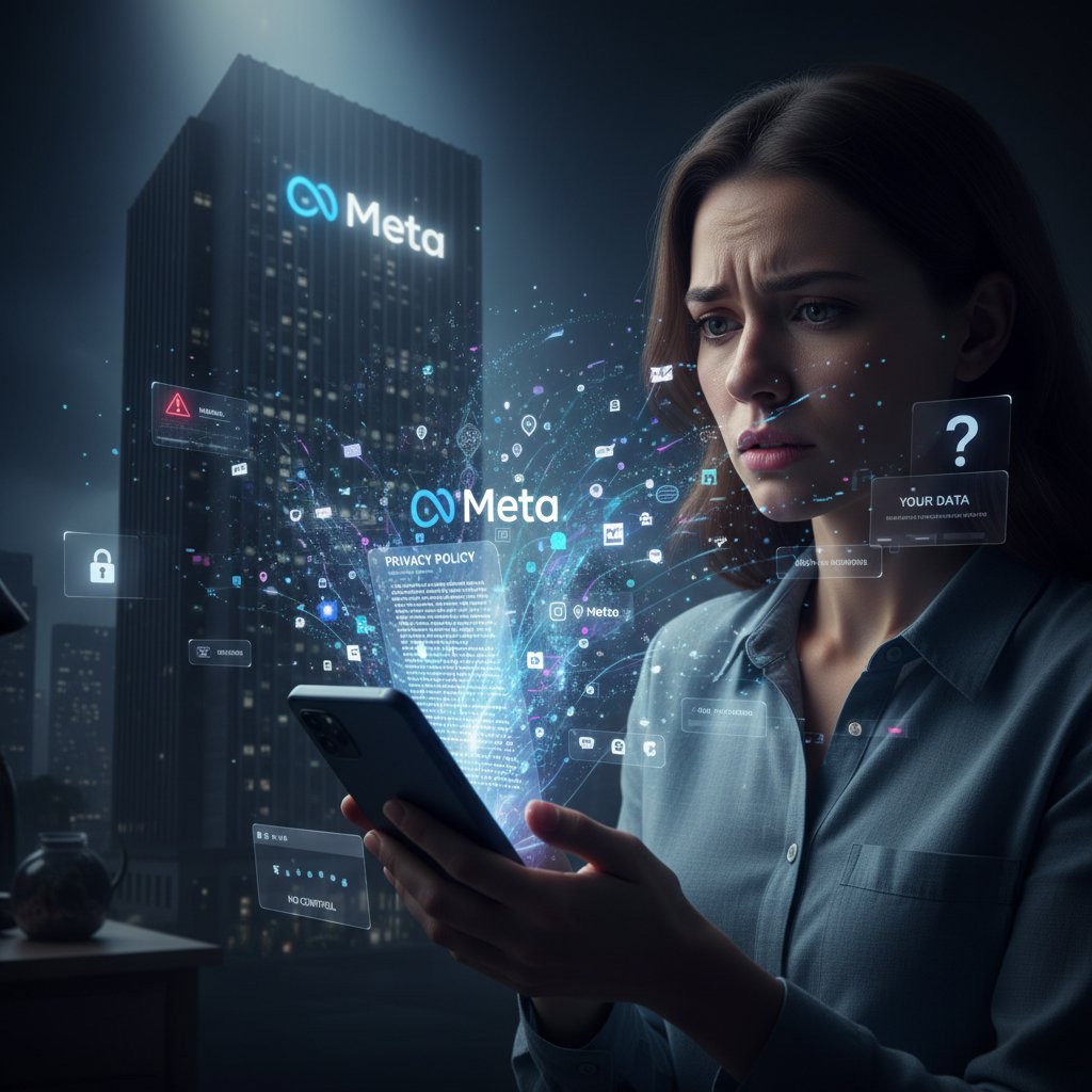 Telefon z powiadomieniem o zmianie polityki prywatności, niepokój użytkownika