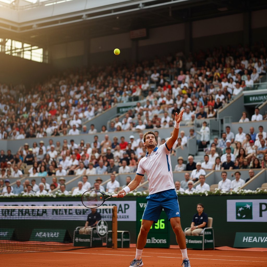 Zawodowa tenisistka tuż po wykonaniu perfekcyjnego lobbingu na ważnym turnieju