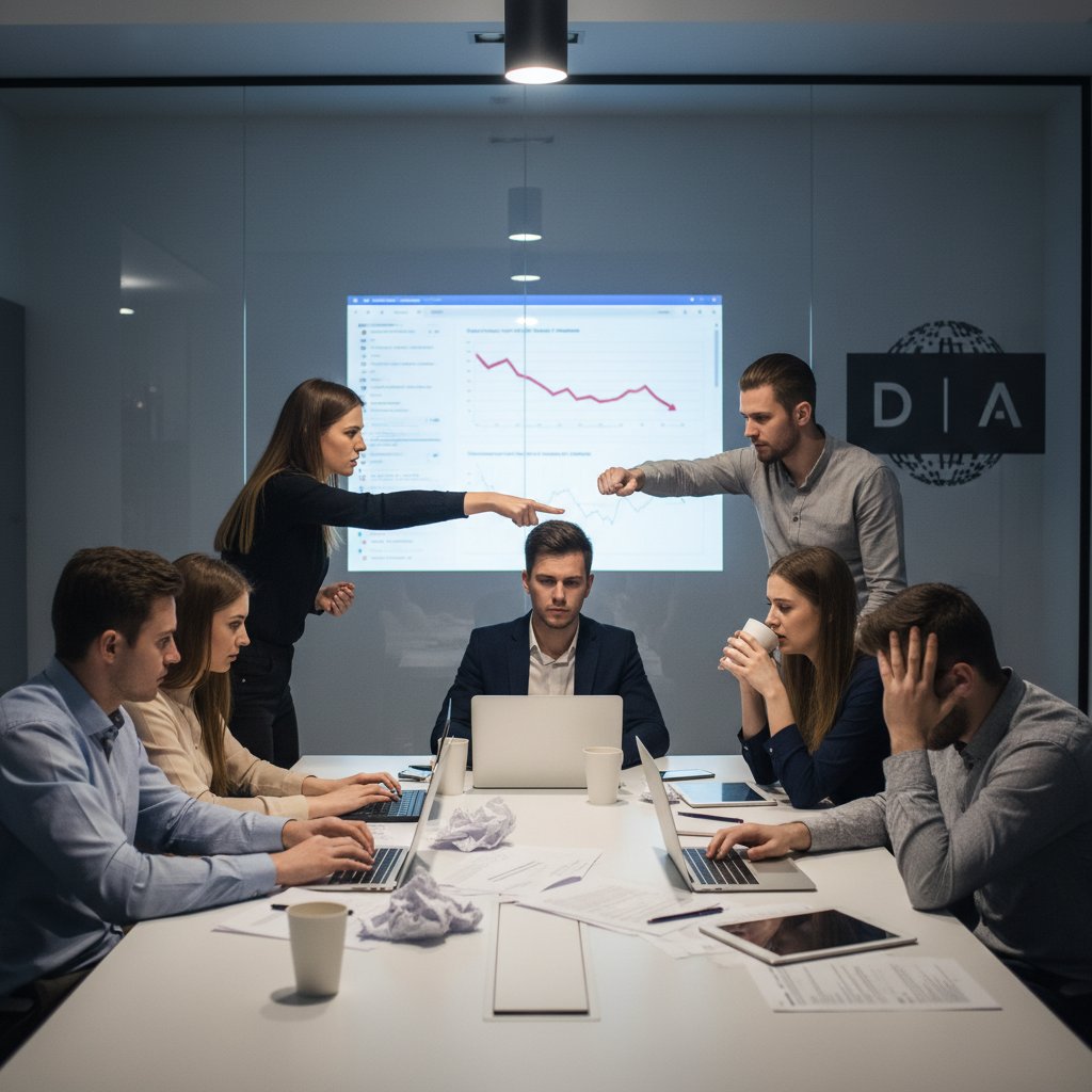 Tension and frustration during team crisis—digital agency teamwork help gone wrong