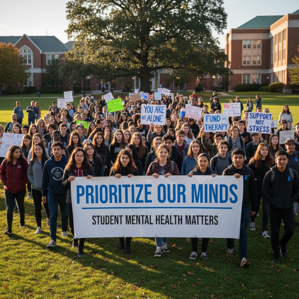 Protest w sprawie wsparcia psychologicznego uczniów