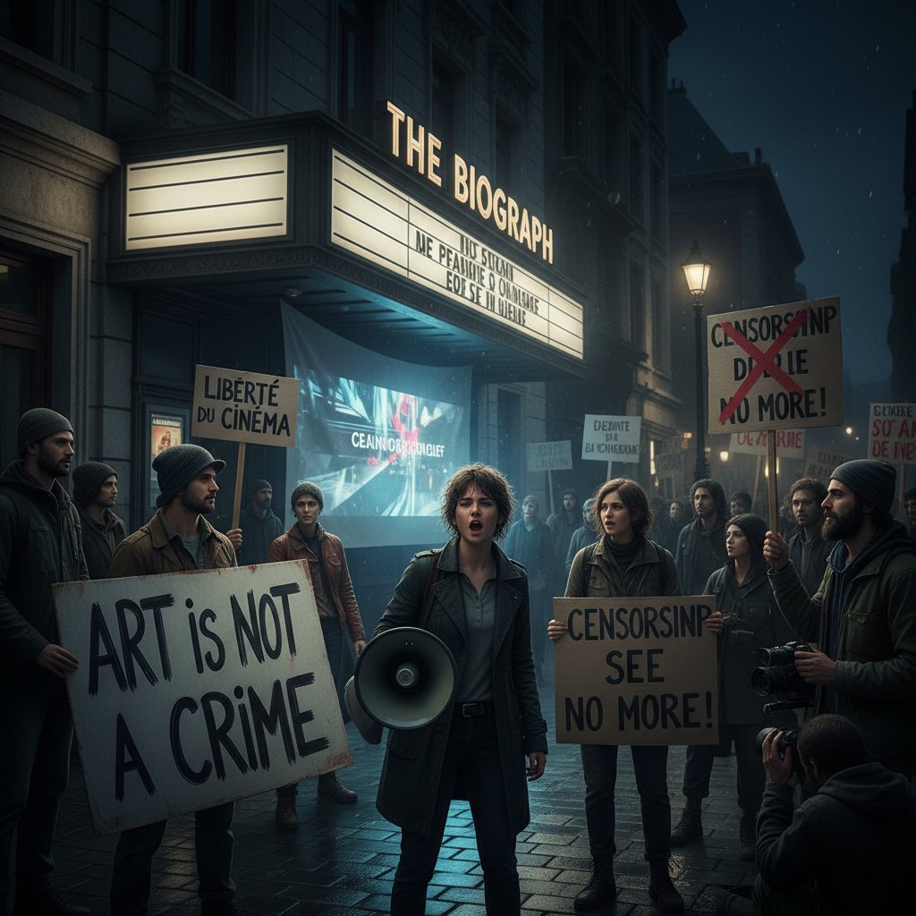 Historic protest against film censorship, experimental cinema controversy