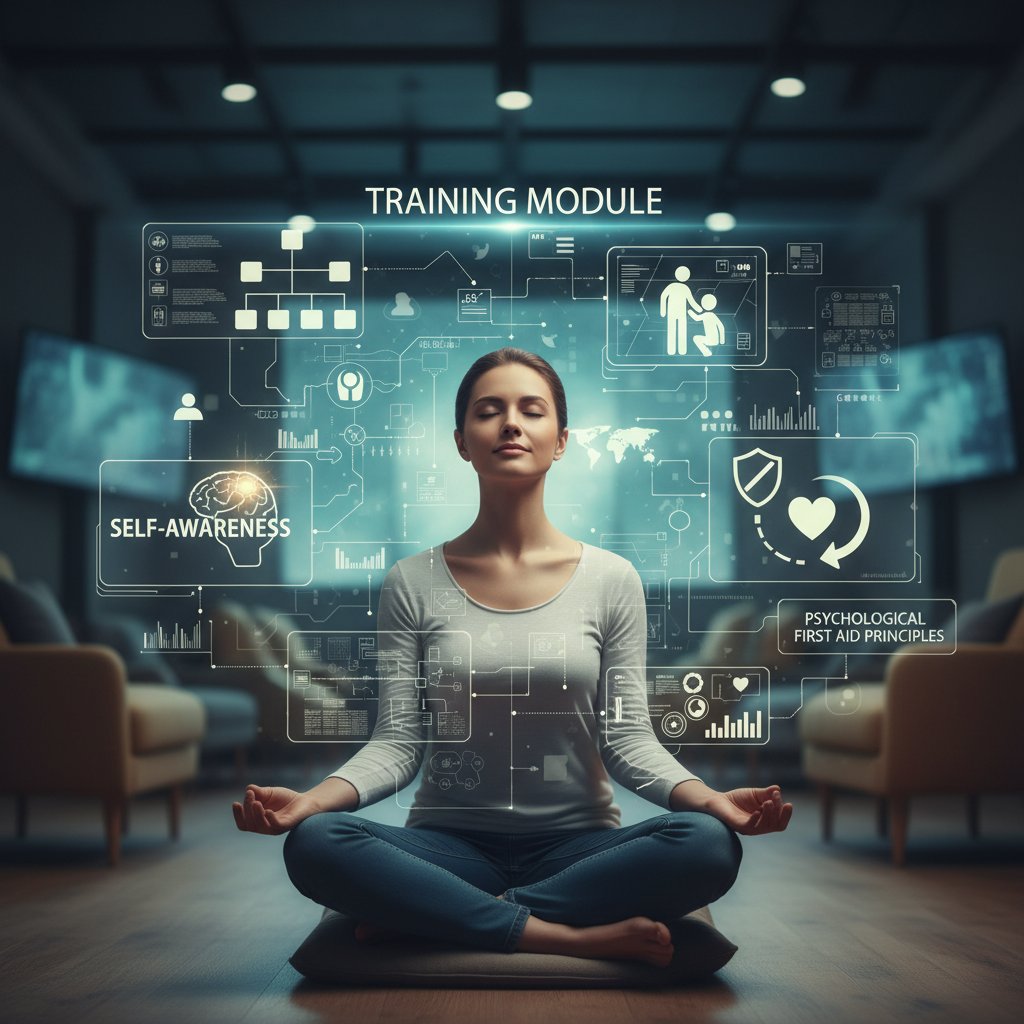 Psycholog rozmawiający z zespołem podczas szkolenia z własnych ograniczeń w PPP