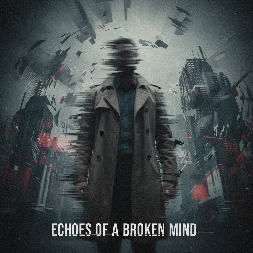 Character in psychological turmoil in a challenging film, blurred high-contrast headshot, tense atmosphere