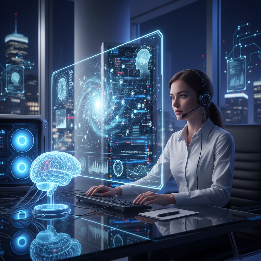 Psycholog analizujący dane na komputerze, wykorzystując AI i big data