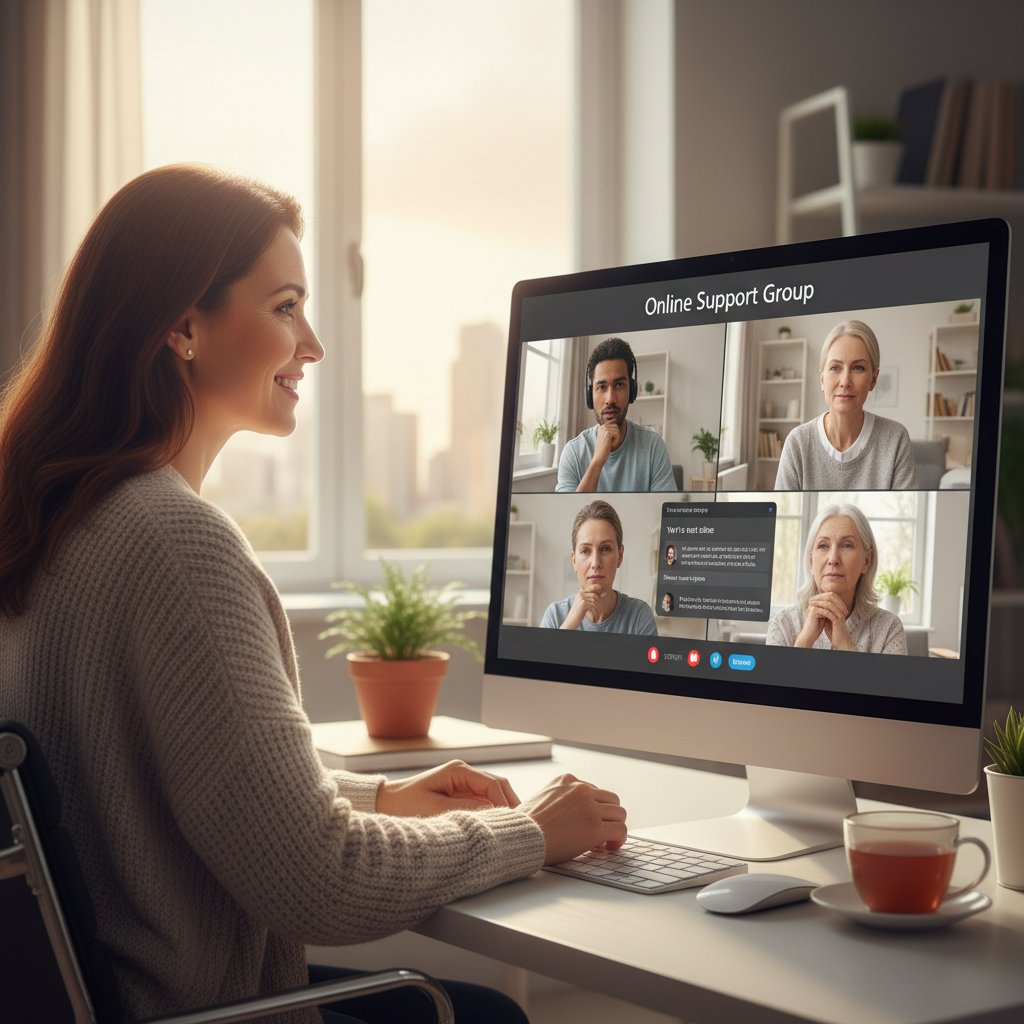 Psycholog online podczas konsultacji, wsparcie rozmowy online, samotność