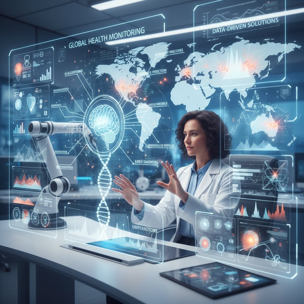 Specjalista zdrowia publicznego wykorzystuje AI do analizy danych i wczesnej diagnozy