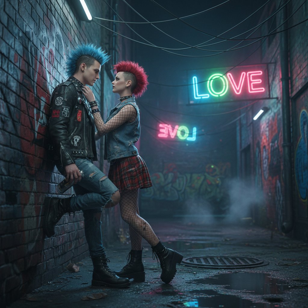 Modern urban take on Romeo and Juliet adaptation with neon lights and gritty setting