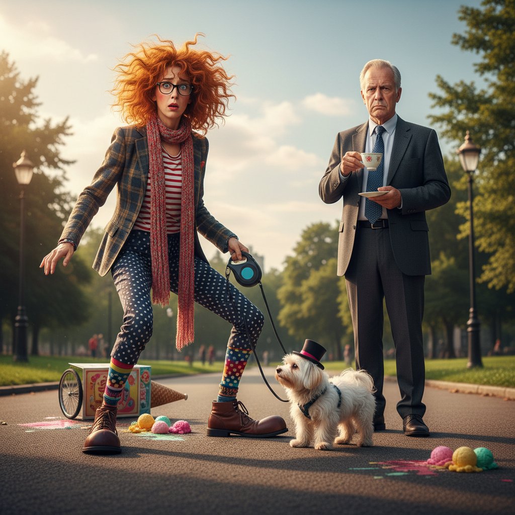 Close-up of a quirky character making an awkward gesture in a comedic moment, symbolizing outsider comedy and movie stranger in strange comedy