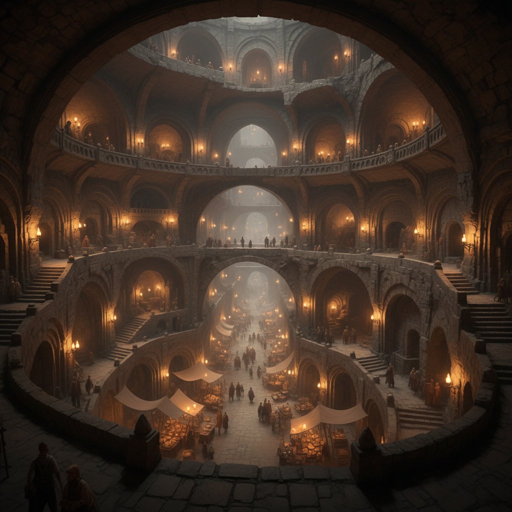 Real underground city tunnels inspiring film design with layered passages and warm lighting