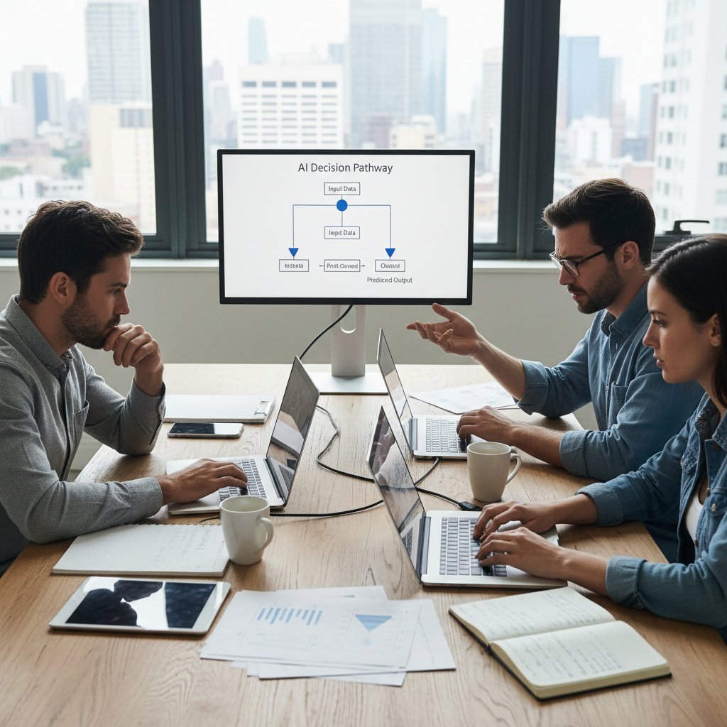 Realni użytkownicy analizują decyzje AI na laptopach i telefonach, emocje, zaangażowanie