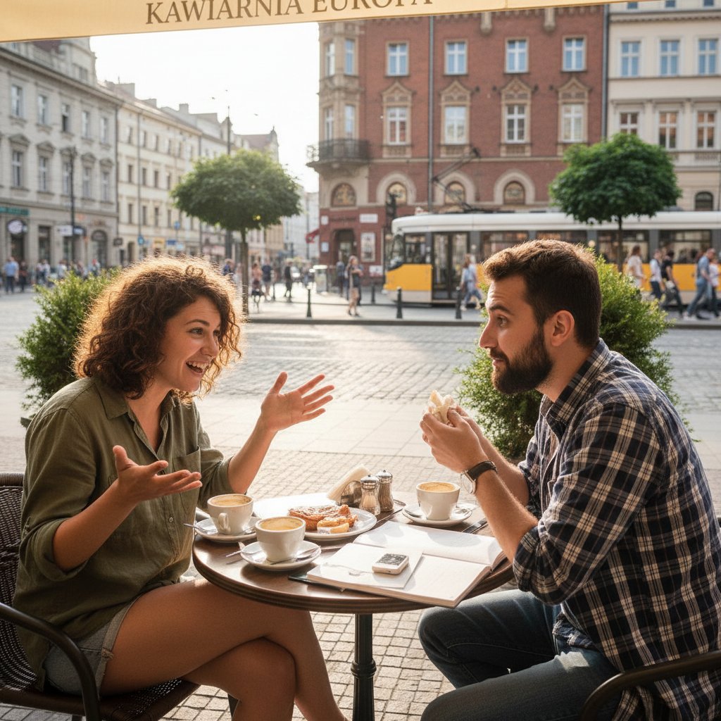 Dwójka przyjaciół rozmawiających o życiu przy kawie – współczesne wyzwania społeczne