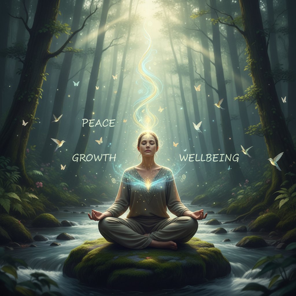 Osoba relaksująca się na łonie natury, symbol troski o zdrowie psychiczne podczas przebudzenia duchowego