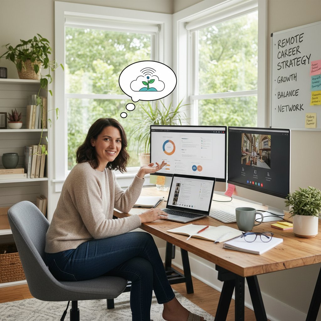 Kobieta pracuje zdalnie z doradcą HR, analiza kariery i poprawa efektywności, domowe biuro