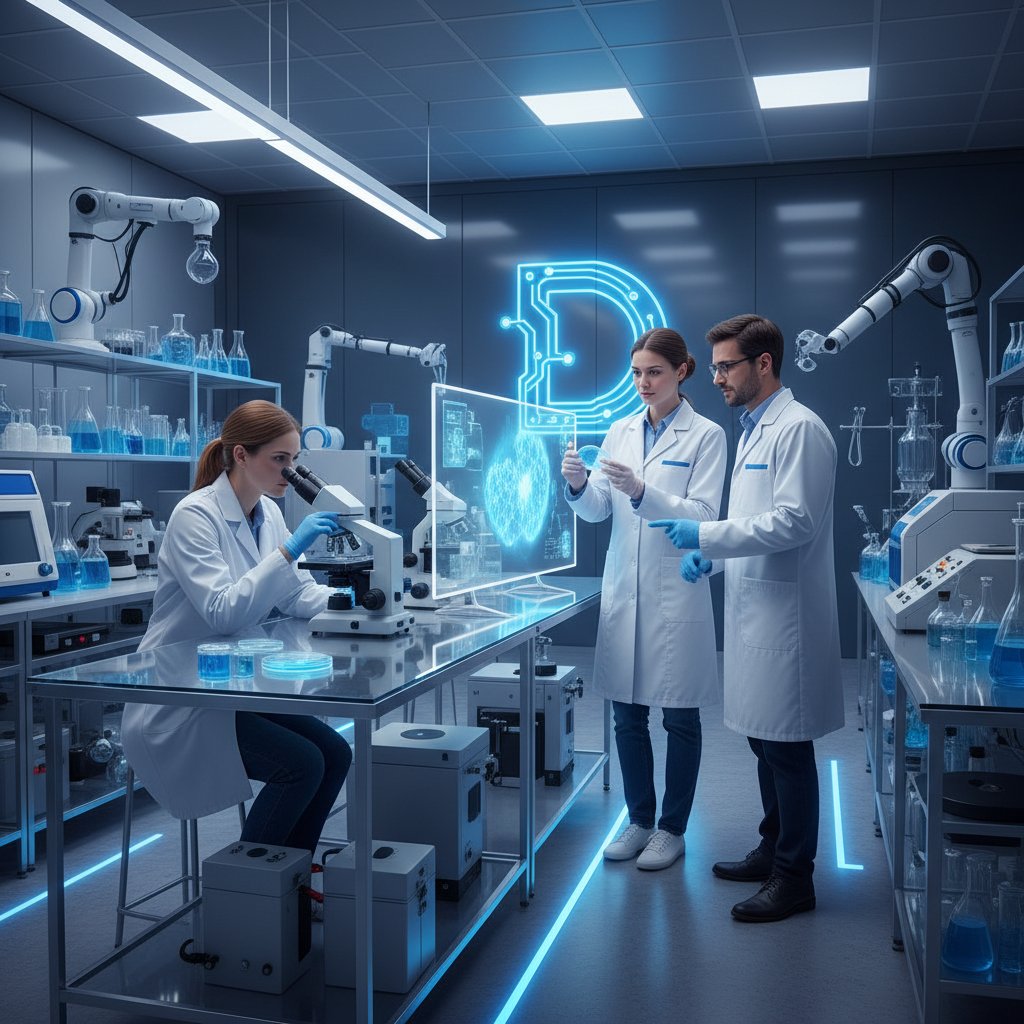 Zespół naukowców badający próbki w laboratorium