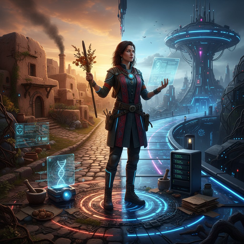 Badacz stojący na rozdrożu – tradycyjne narzędzia badawcze kontra technologia AI