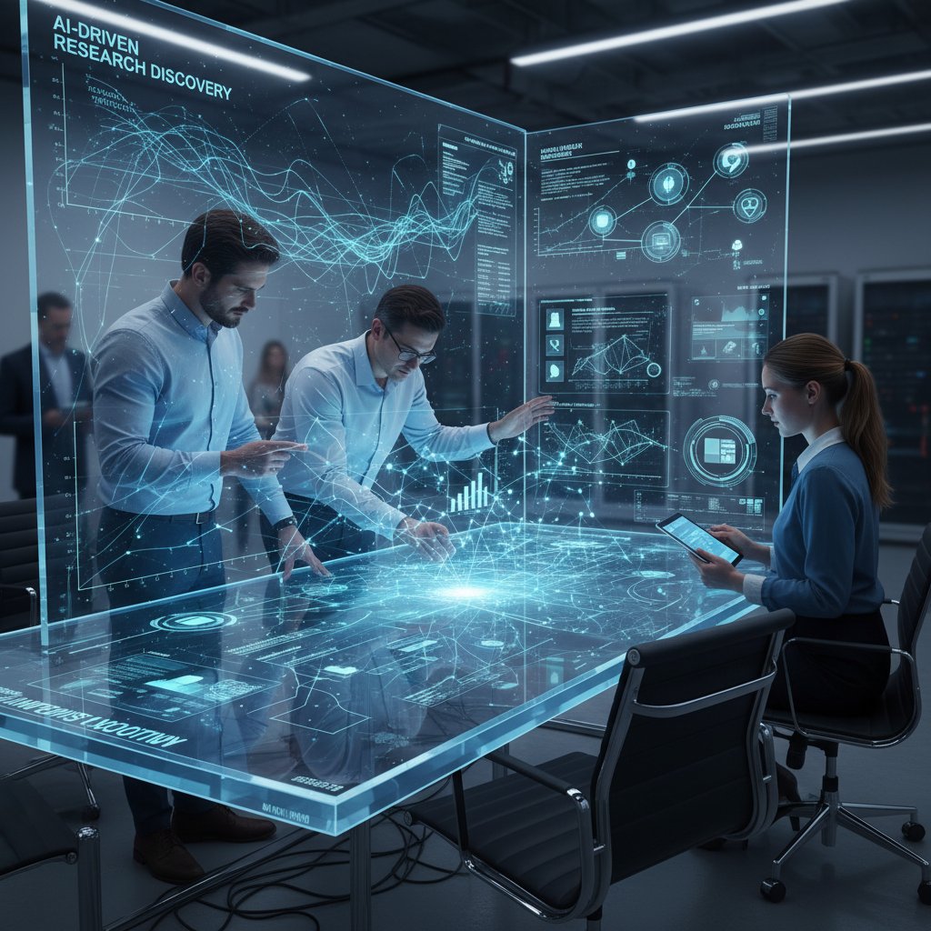 Researchers engaging with AI-driven conference interface