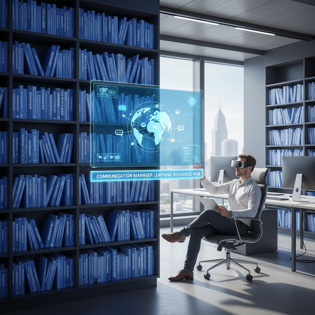 Resource hub for communication manager learning, digital bookshelf
