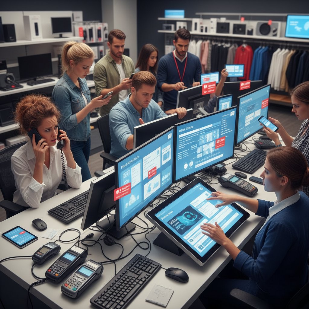 Retail support staff overwhelmed, digital interfaces looming