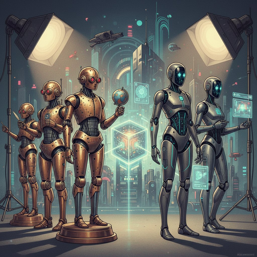 Historyczne automaty obok współczesnych robotów AI
