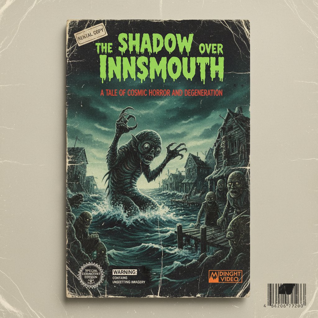 Retro VHS Lovecraftian movie cover